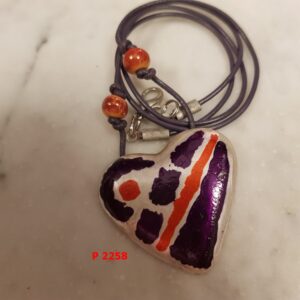 Μενταγιόν με επιζωγραφισμένο επάργυρο στοιχείο - Κωδ. P2258